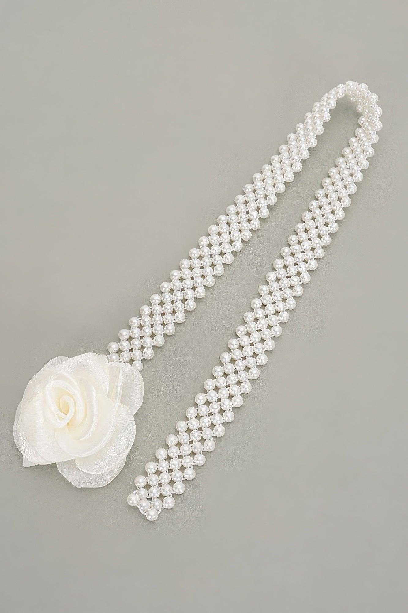 Flower Stretch Pearl Belt - Clothes For Her Online Store
