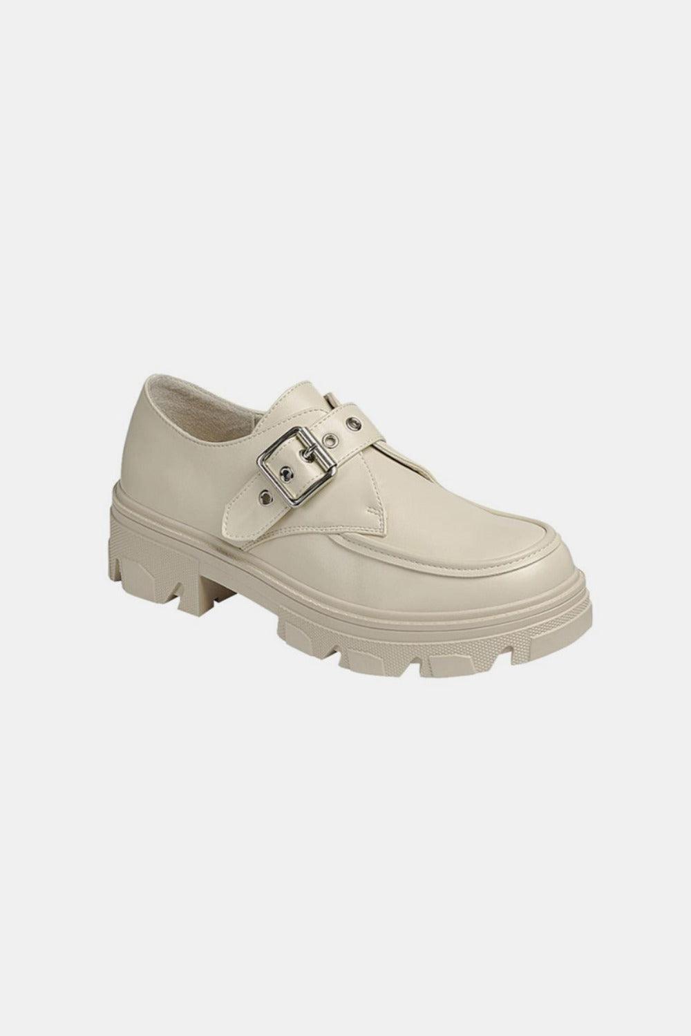 Forever Link Buckled Platform Lug Sole Loafers - Clothes For Her Online Store