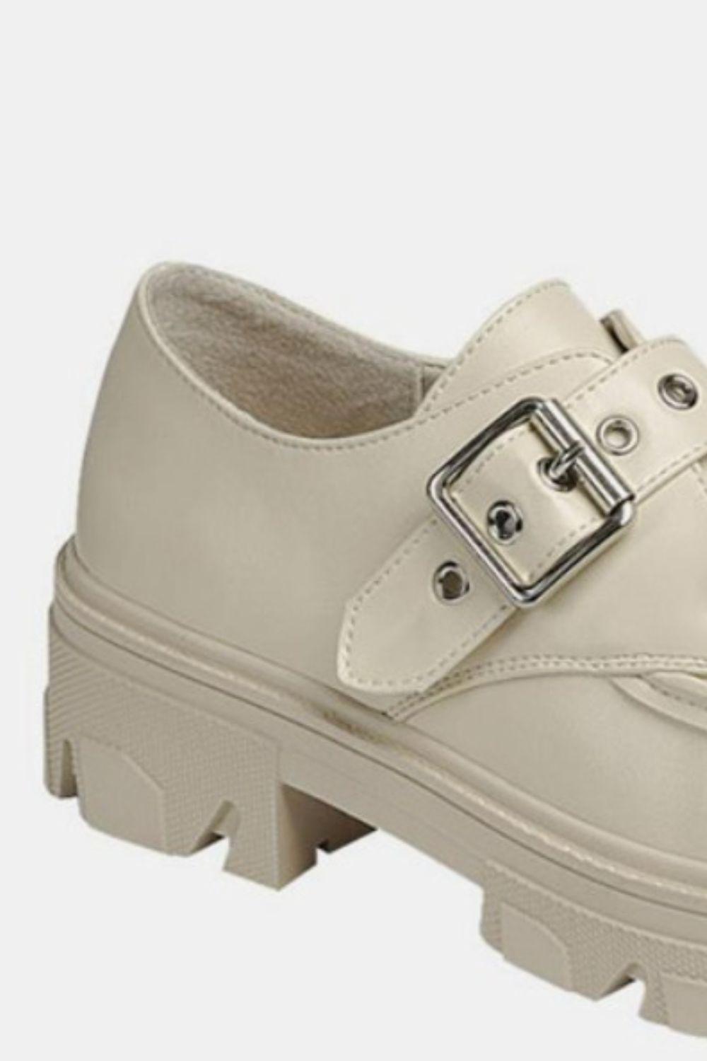 Forever Link Buckled Platform Lug Sole Loafers - Clothes For Her Online Store