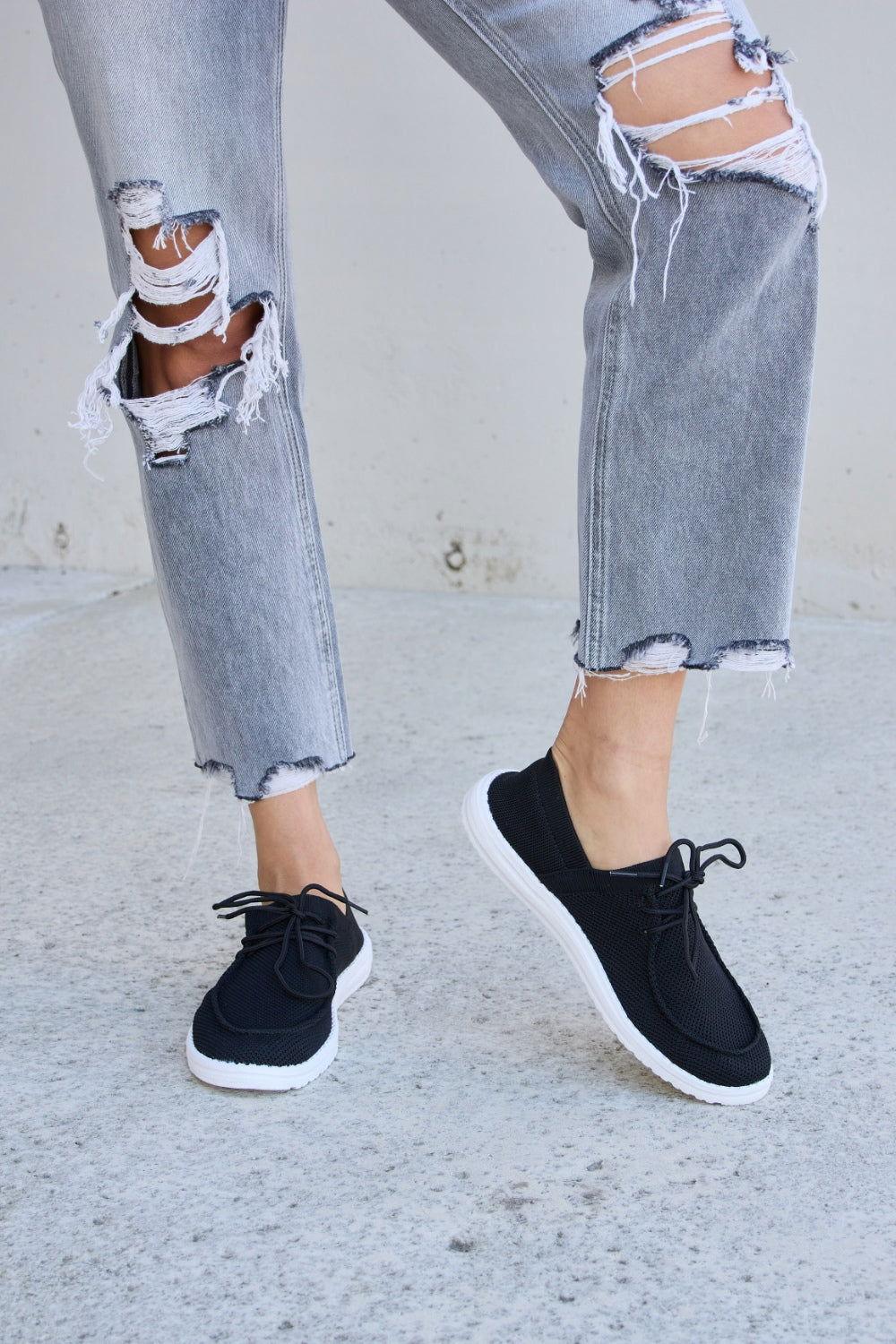 Forever Link Flat Round Toe Lace-Up Sneakers - Clothes For Her Online Store