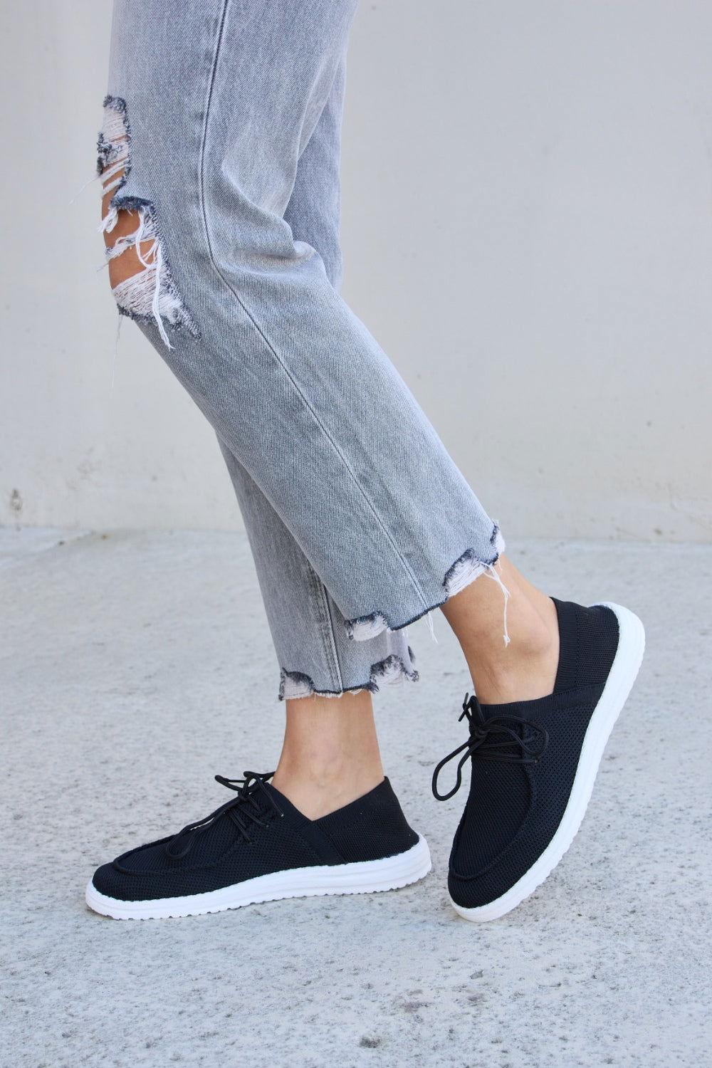 Forever Link Flat Round Toe Lace-Up Sneakers - Clothes For Her Online Store