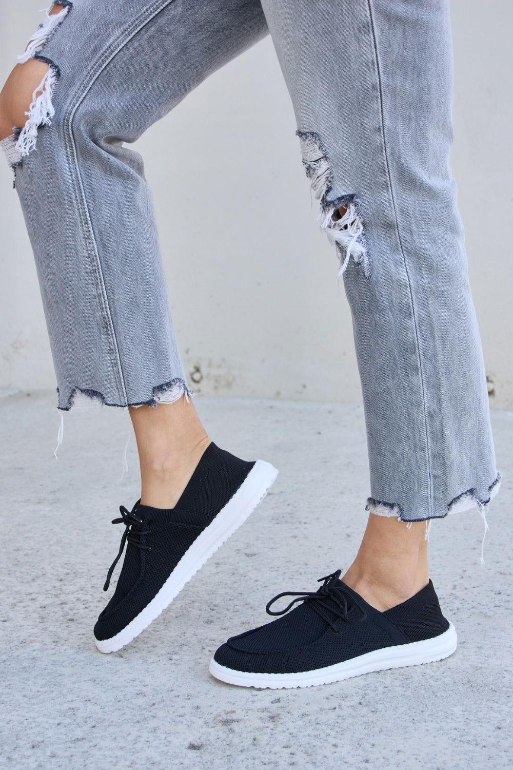 Forever Link Flat Round Toe Lace-Up Sneakers - Clothes For Her Online Store