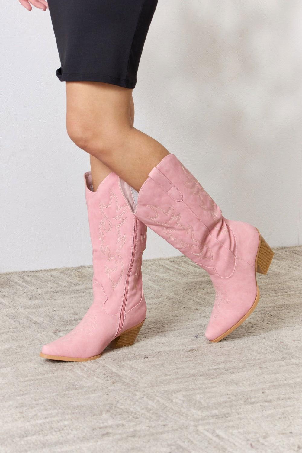 Forever Link Knee High Cowboy Boots - Clothes For Her Online Store