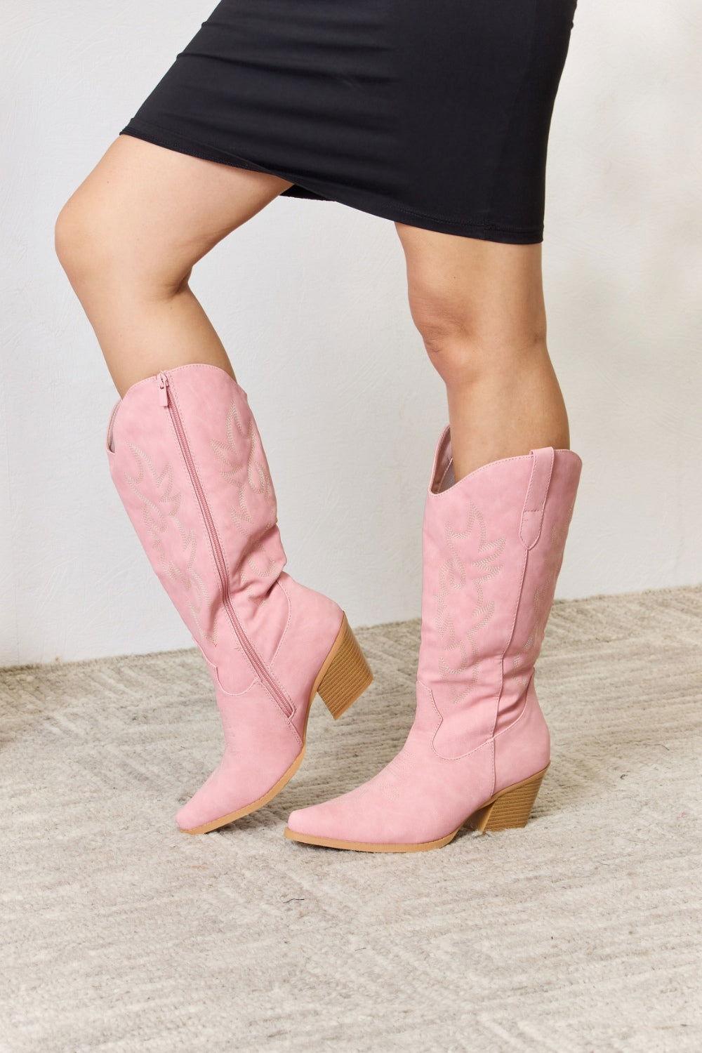 Forever Link Knee High Cowboy Boots - Clothes For Her Online Store