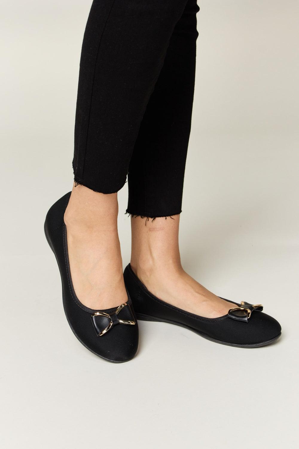 Forever Link Metal Buckle Flat Loafers - Clothes For Her Online Store