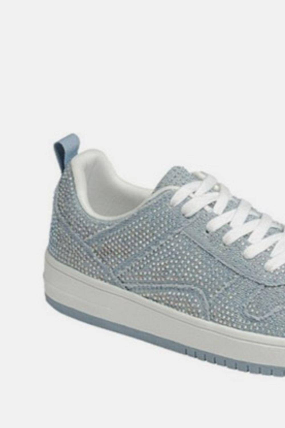 Forever Link Rhinestone Platform Flat Sneakers - Clothes For Her Online Store