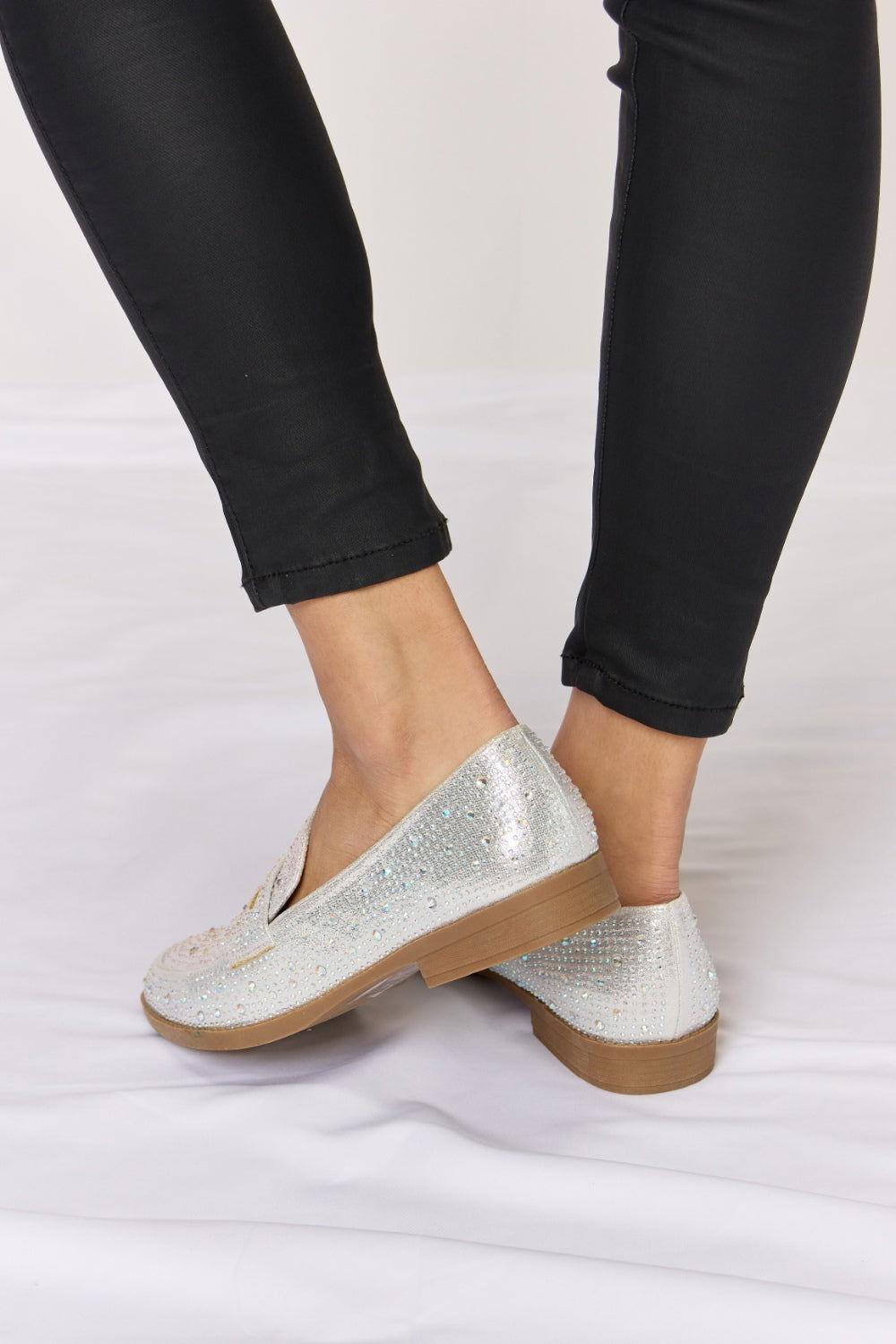 Forever Link Rhinestone Point Toe Loafers - Clothes For Her Online Store