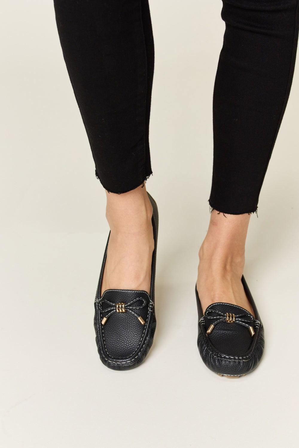 Forever Link Slip On Bow Flats Loafers - Clothes For Her Online Store
