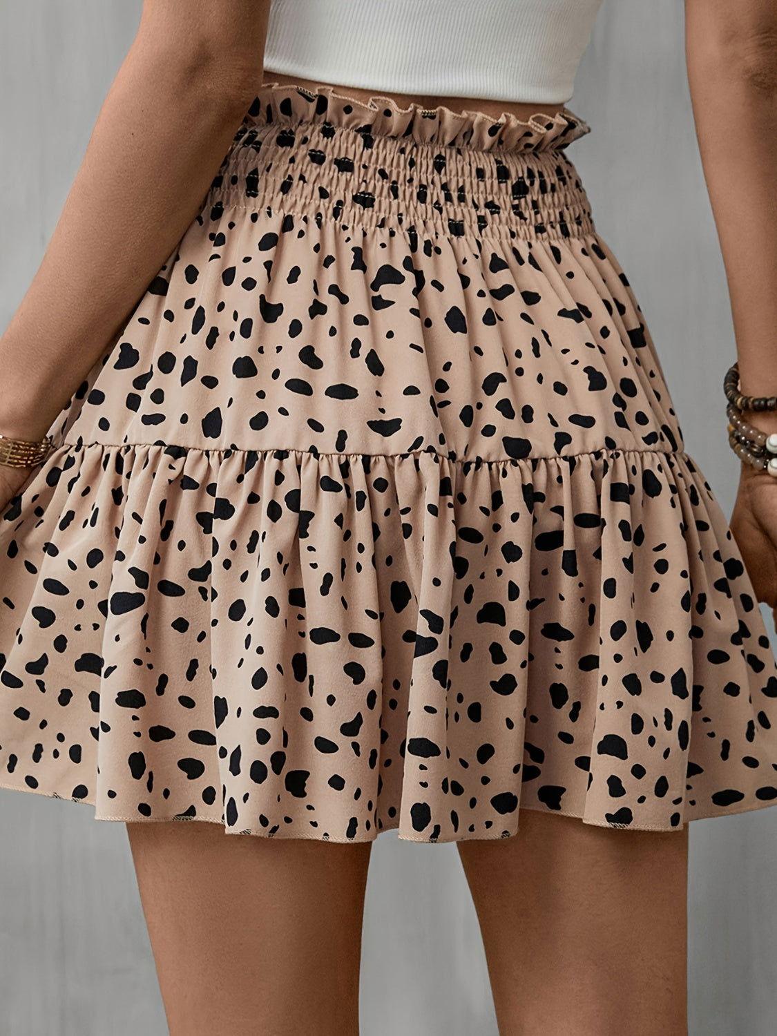 Frill Tied Printed Mini Skirt - Clothes For Her Online Store