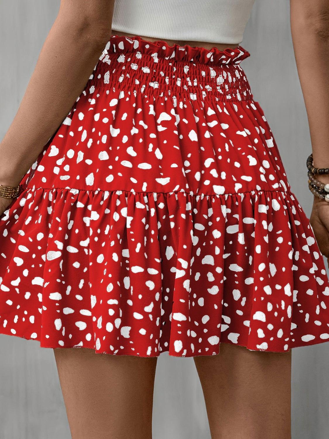 Frill Tied Printed Mini Skirt - Clothes For Her Online Store