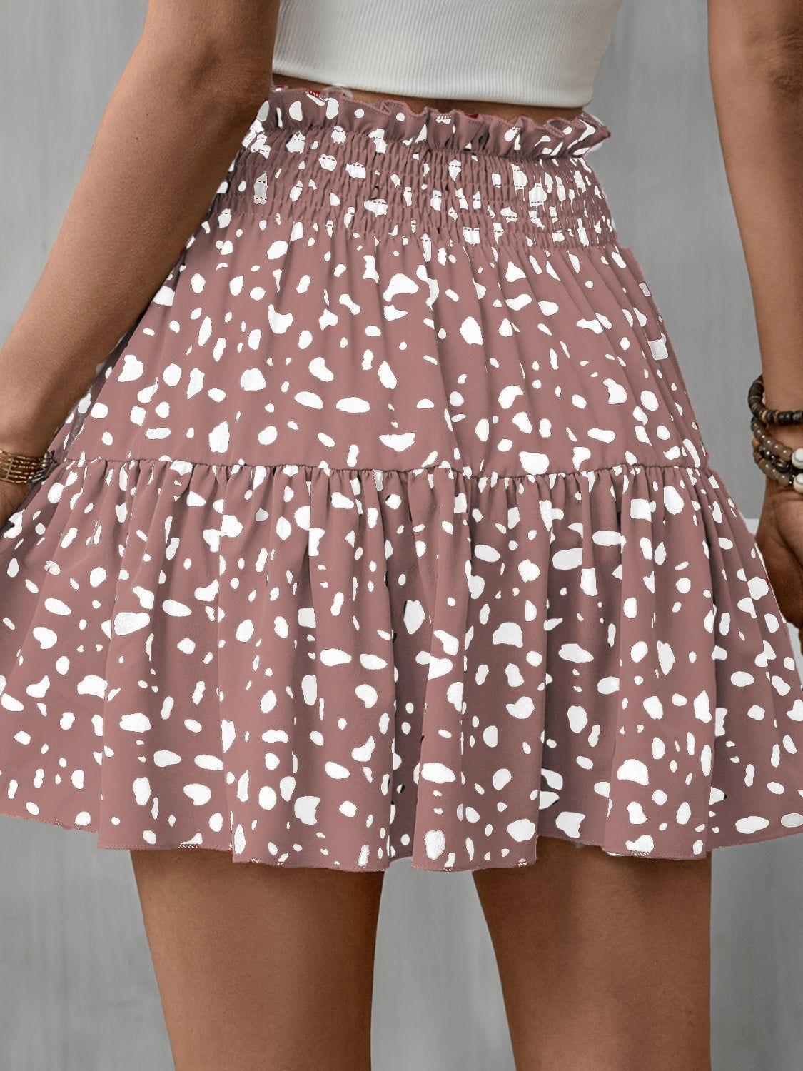 Frill Tied Printed Mini Skirt - Clothes For Her Online Store