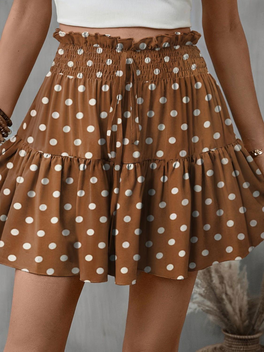 Frill Tied Printed Mini Skirt - Clothes For Her Online Store