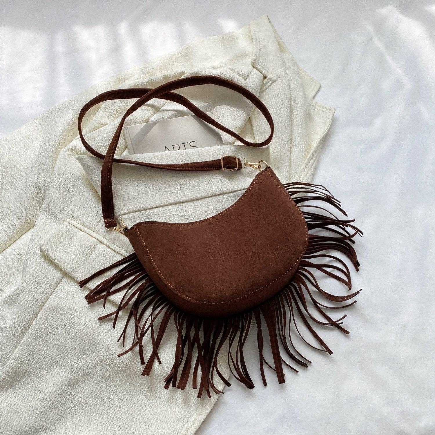 Fringe Detail Crossbody Bag - Clothes For Her Online Store
