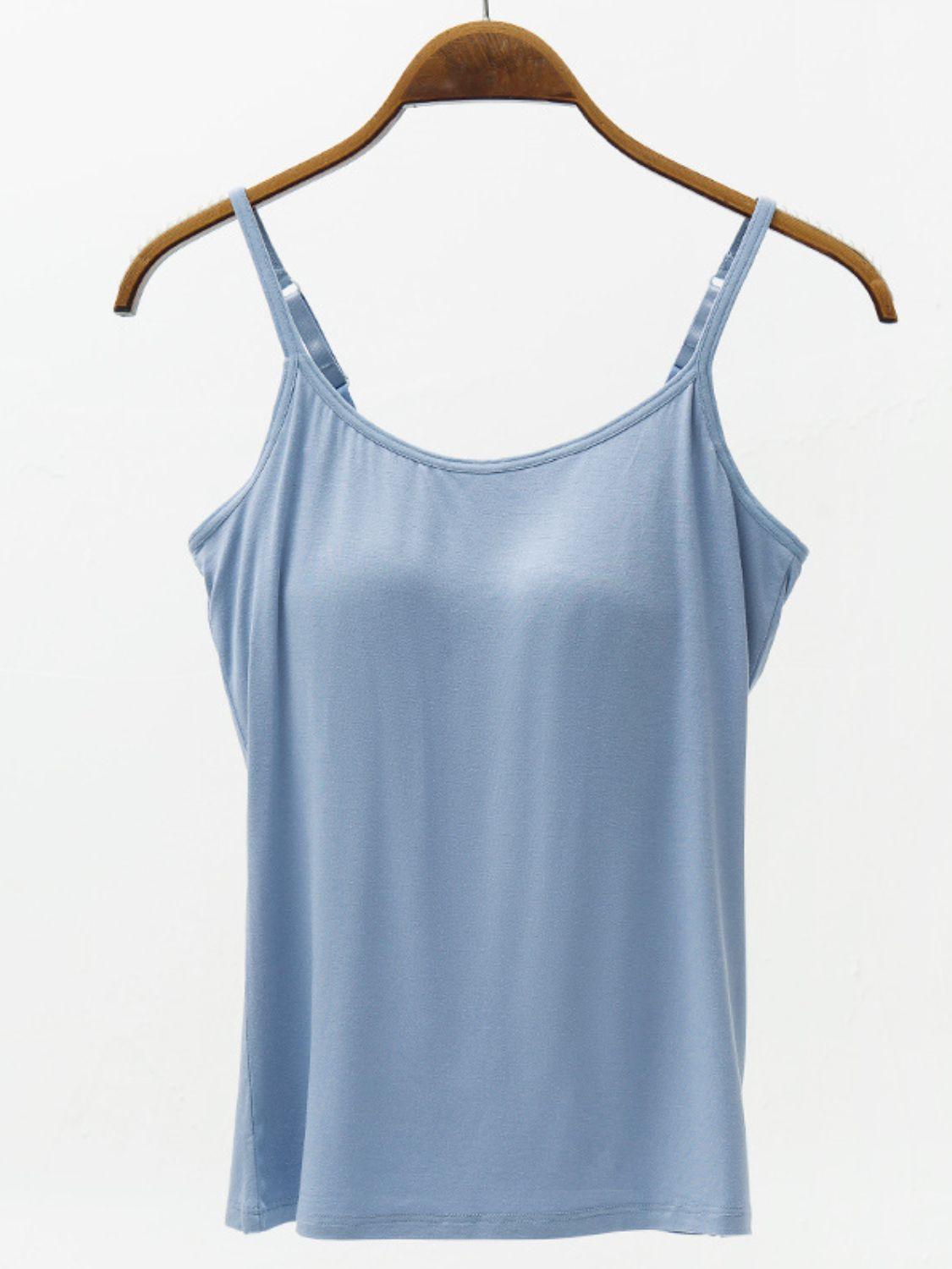 Full Size Adjustable Strap Modal Cami with Bra - Clothes For Her Online Store