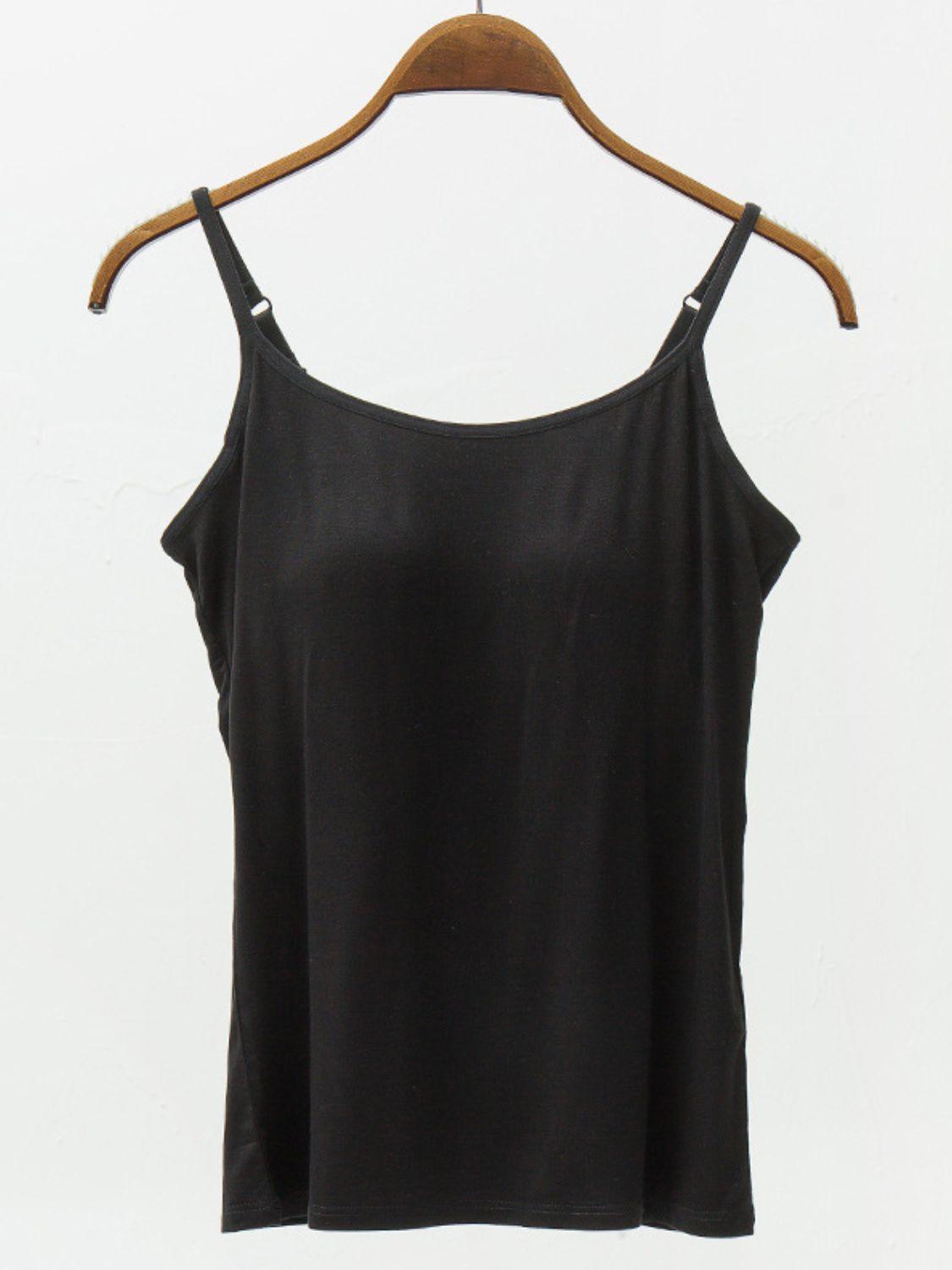Full Size Adjustable Strap Modal Cami with Bra - Clothes For Her Online Store