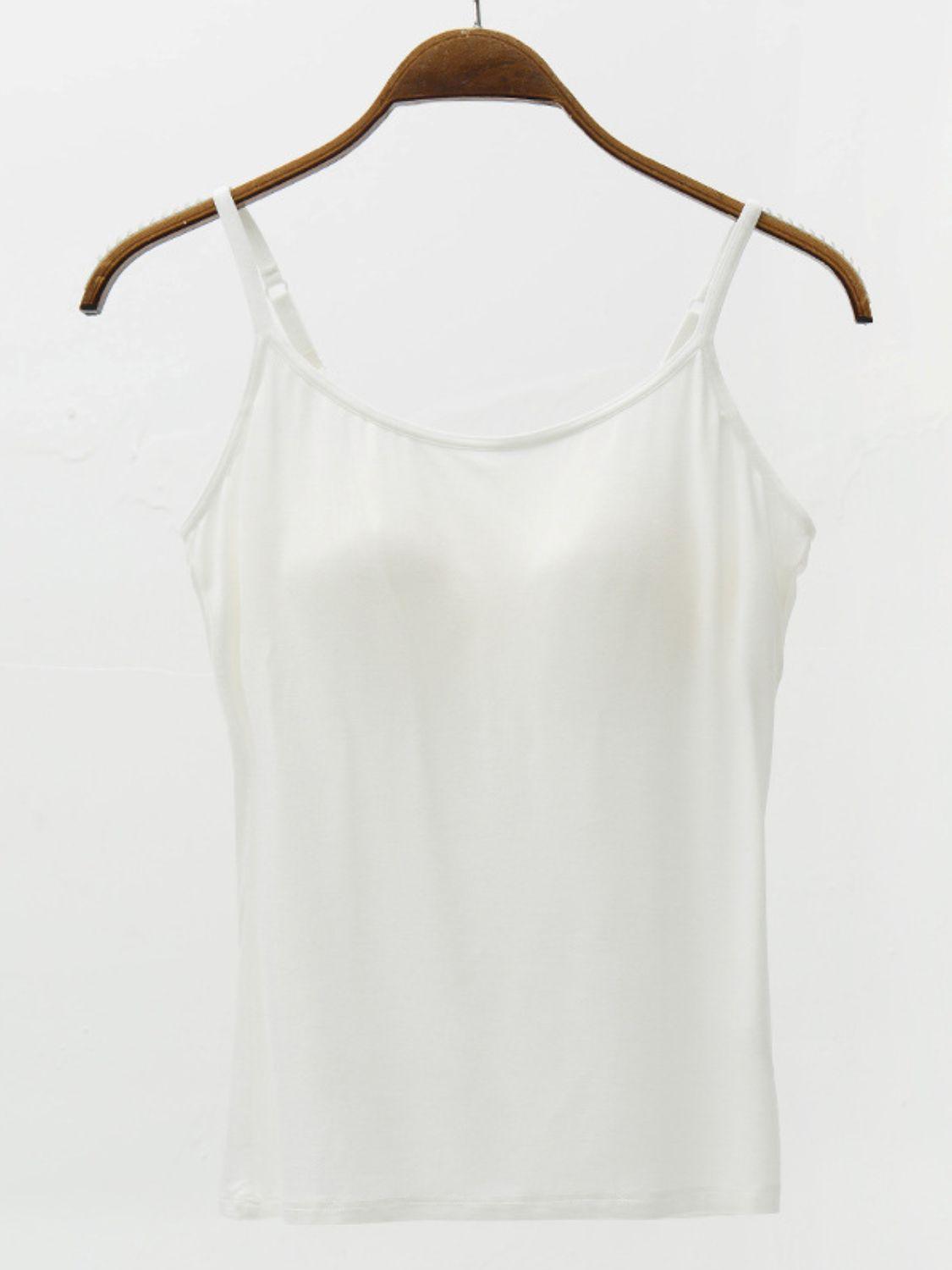 Full Size Adjustable Strap Modal Cami with Bra - Clothes For Her Online Store