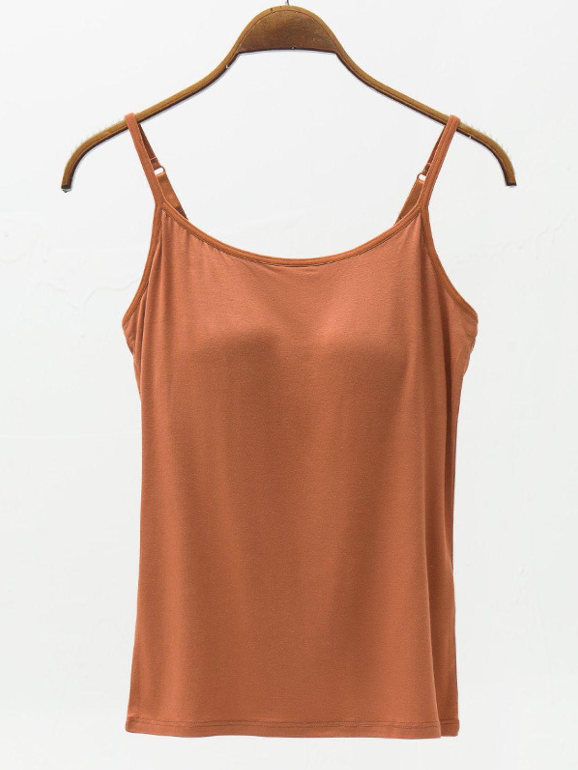 Full Size Adjustable Strap Modal Cami with Bra - Clothes For Her Online Store