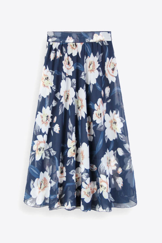 Full Size Floral Tie-Waist Skirt - Clothes For Her Online Store