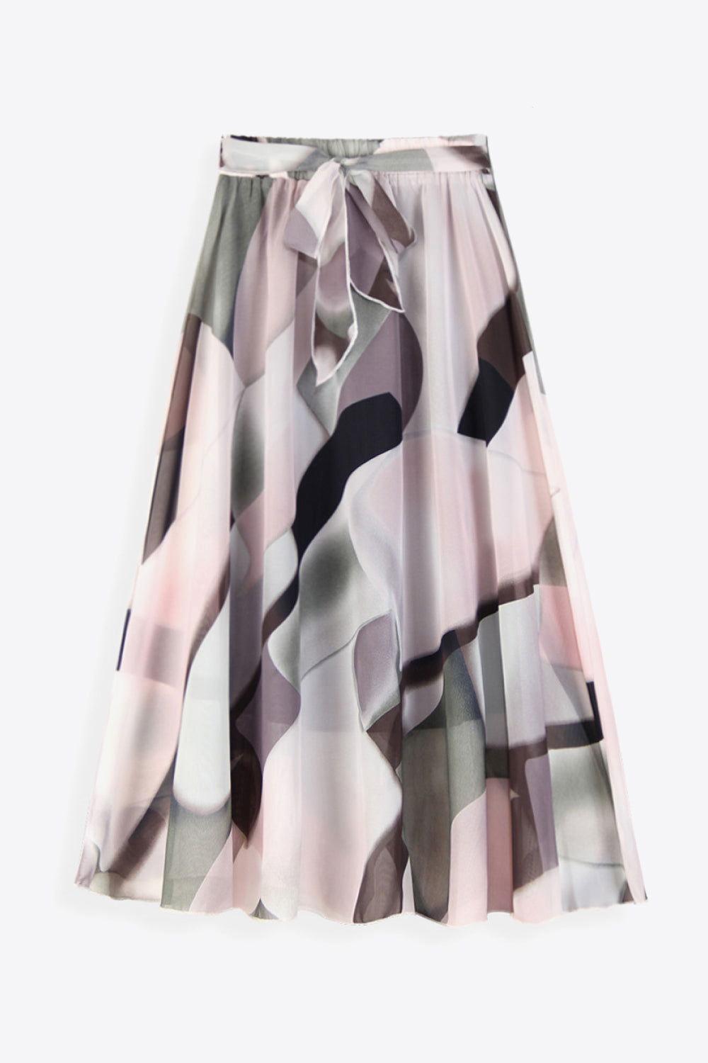 Full Size Floral Tie-Waist Skirt - Clothes For Her Online Store
