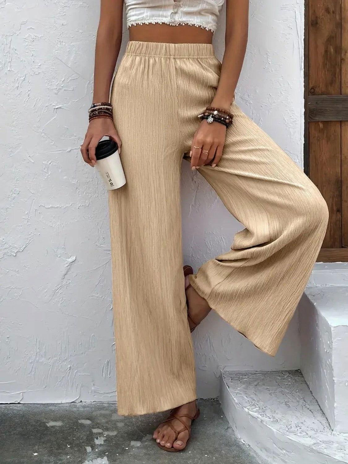 Full Size High Waist Wide Leg Pants - Clothes For Her Online Store