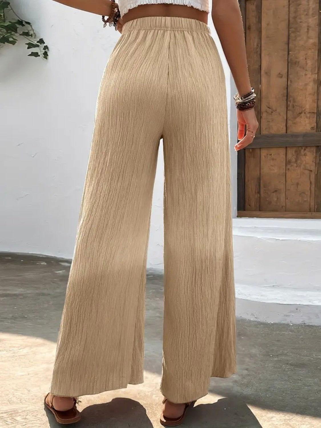 Full Size High Waist Wide Leg Pants - Clothes For Her Online Store