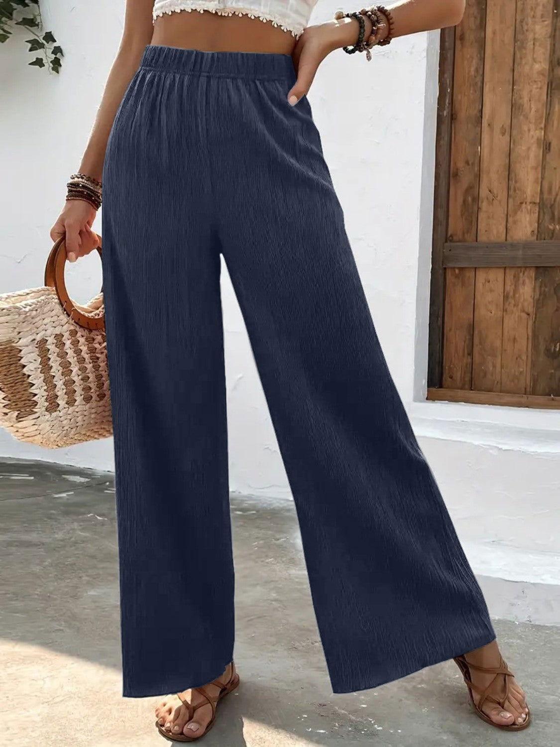 Full Size High Waist Wide Leg Pants - Clothes For Her Online Store