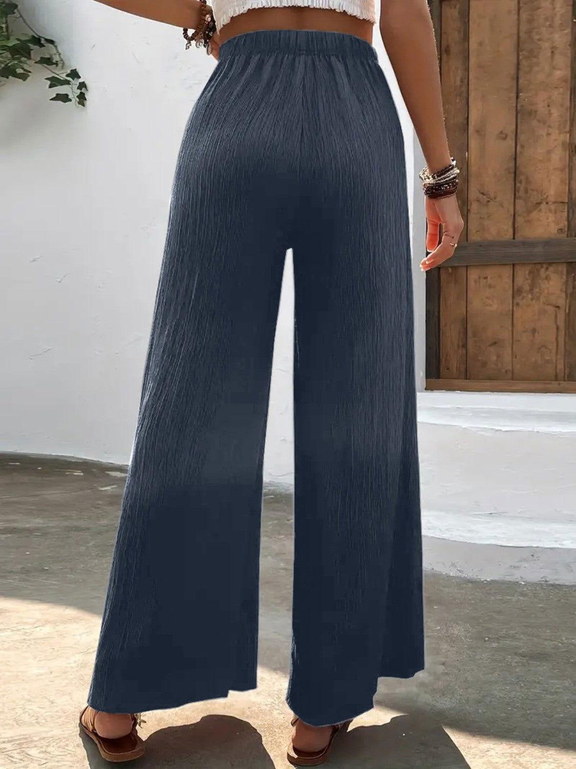 Full Size High Waist Wide Leg Pants - Clothes For Her Online Store