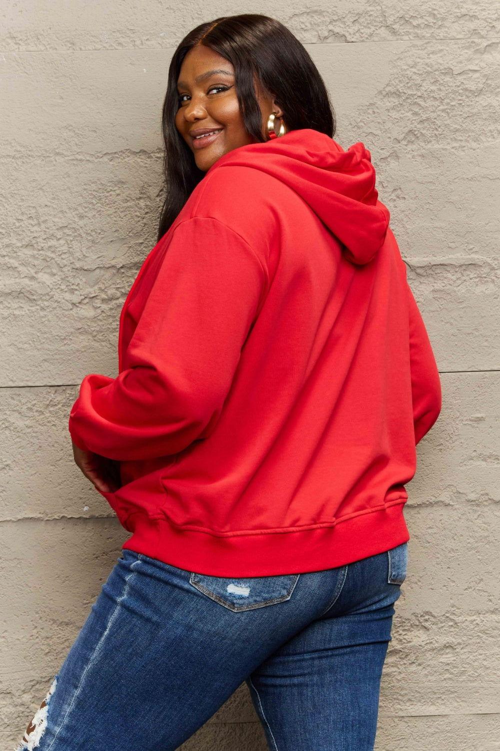 Full Size Zip Up Long Sleeve Hooded Jacket - Clothes For Her Online Store