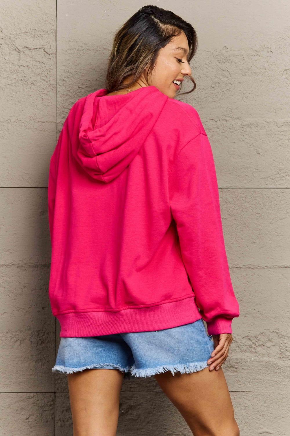 Full Size Zip Up Long Sleeve Hooded Jacket - Clothes For Her Online Store