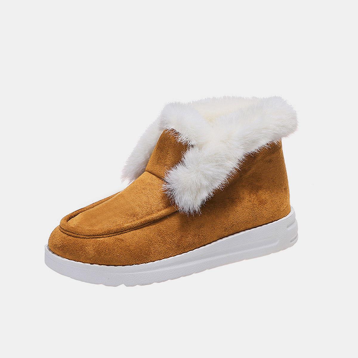 Furry Suede Snow Boots - Clothes For Her Online Store