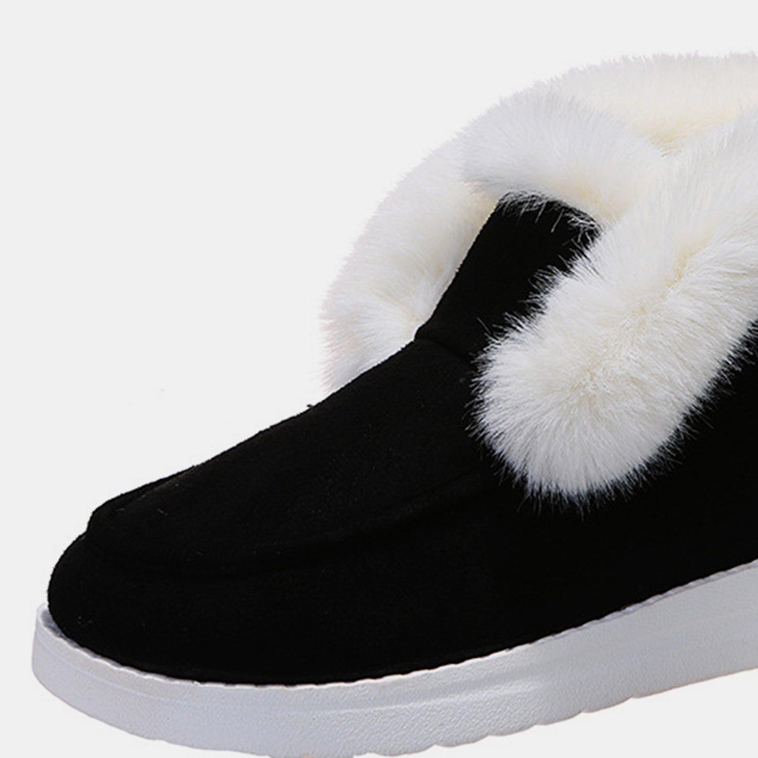 Furry Suede Snow Boots - Clothes For Her Online Store