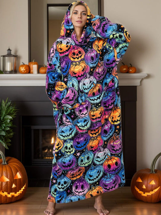 Fuzzy Pocketed Long Sleeve Hooded Lounge Dress - Clothes For Her Online Store