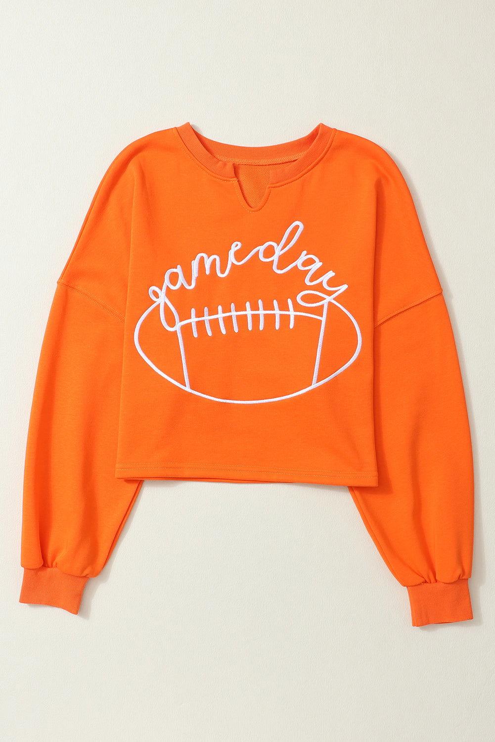 GAME DAY Football Notched Long Sleeve Sweatshirt - Clothes For Her Online Store