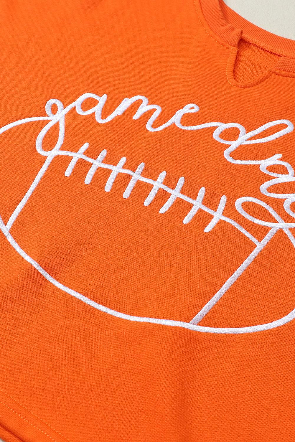 GAME DAY Football Notched Long Sleeve Sweatshirt - Clothes For Her Online Store