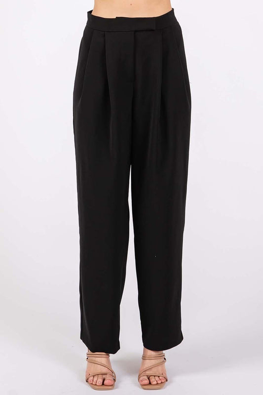 GeeGee High-Waisted Pleated Pants - Clothes For Her Online Store