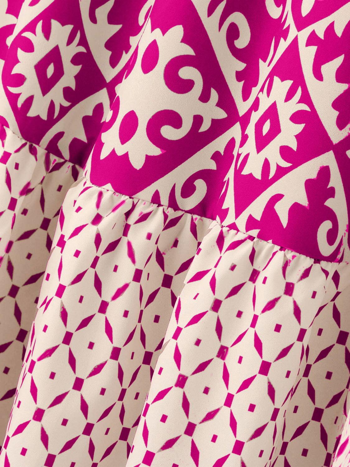 Geometric Elastic Waist Maxi Skirt - Clothes For Her Online Store
