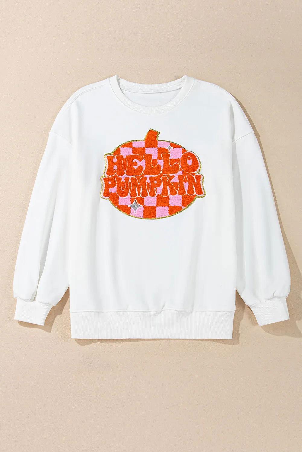 Graphic Round Neck Long Sleeve Sweatshirt - Clothes For Her Online Store