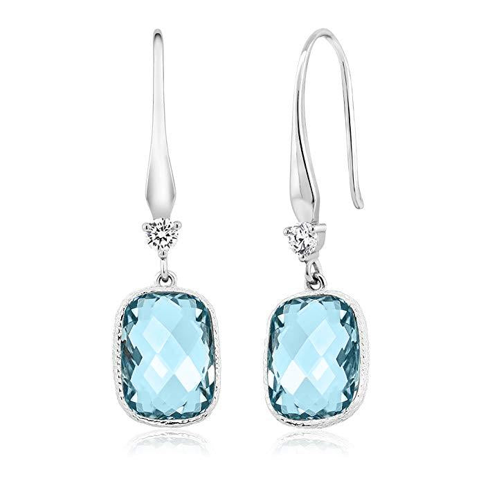 London Blue Topaz Emerald Cut Dangling Silver Plating Earrings ITALY DMaterial: Silver Plating Main Metal: Brass Stone Type: Blue Topaz Stone Quality: AAAAA Stone Cut: Emerald Cut Dangling Earrings Earring Dimensions: 4.00 * 2.50 cm Lead & Nickel Free Per