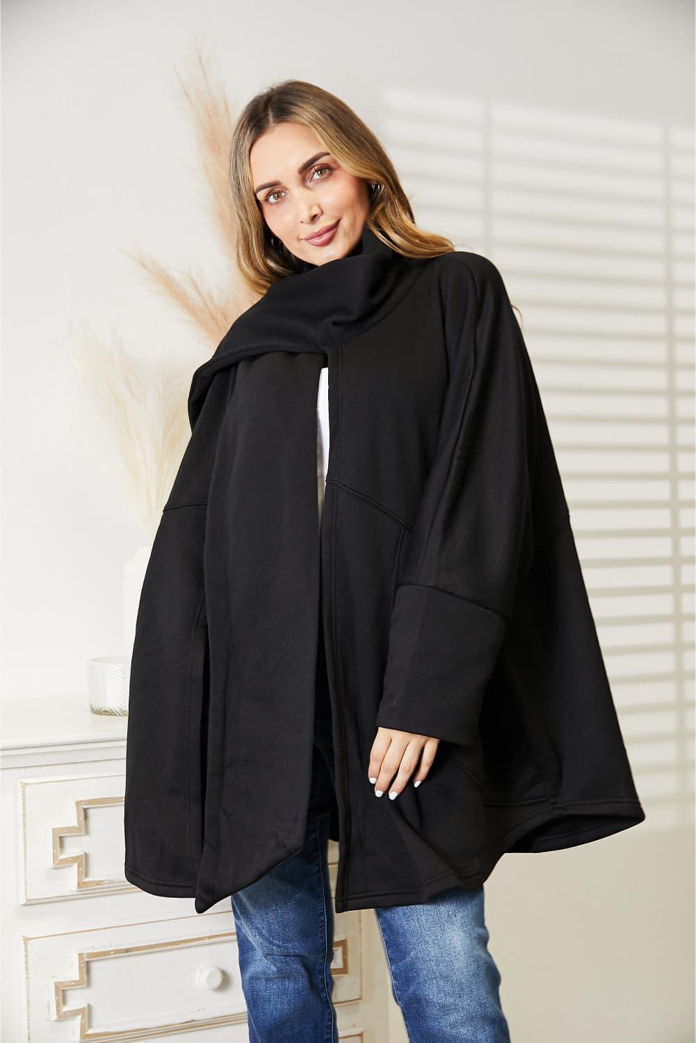 HEYSON Full Size Open Front Cardigan with Scarf Design - Clothes For Her Online Store