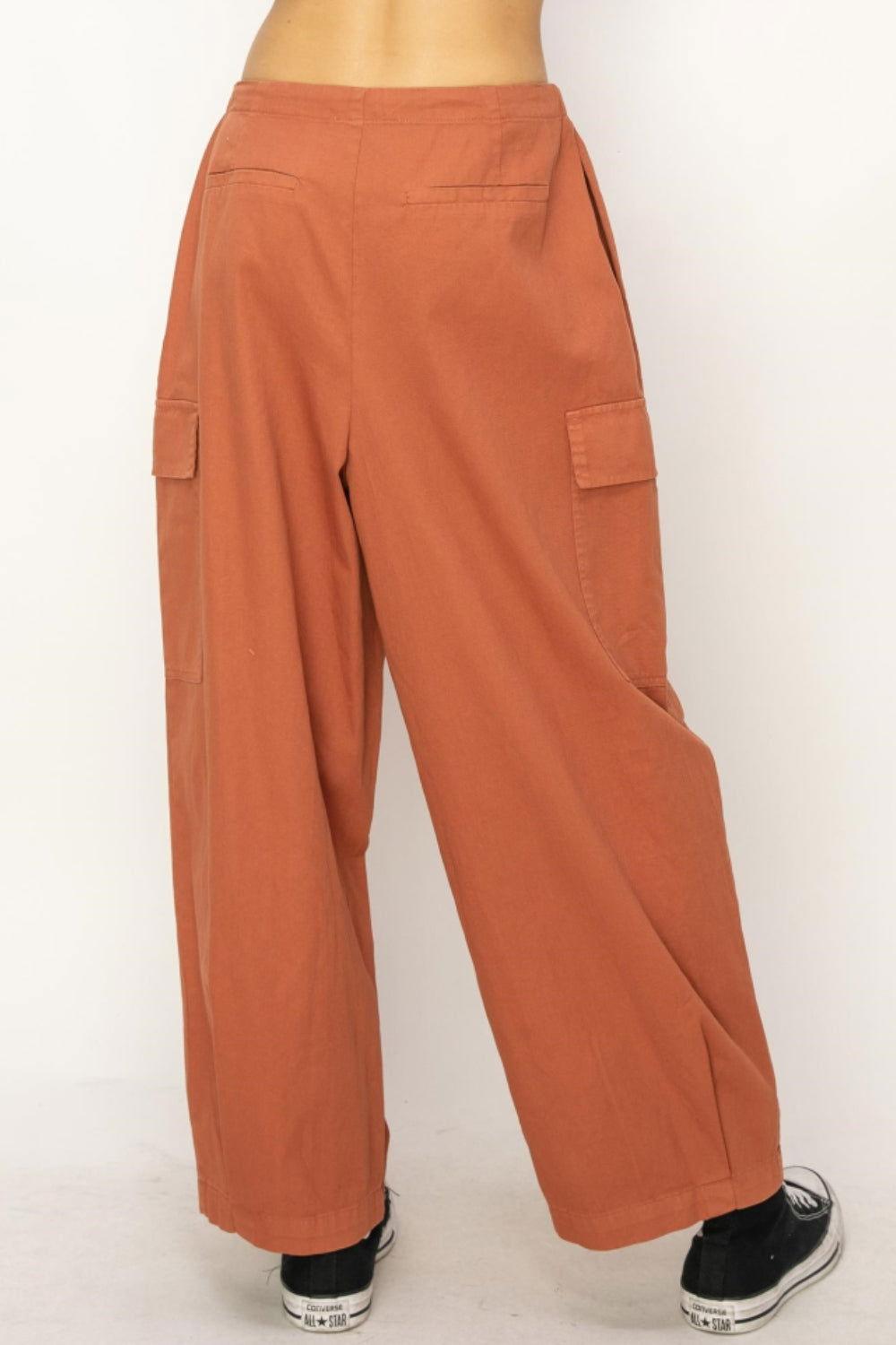 HYFVE Drawstring Cargo Wide Leg Pants - Clothes For Her Online Store