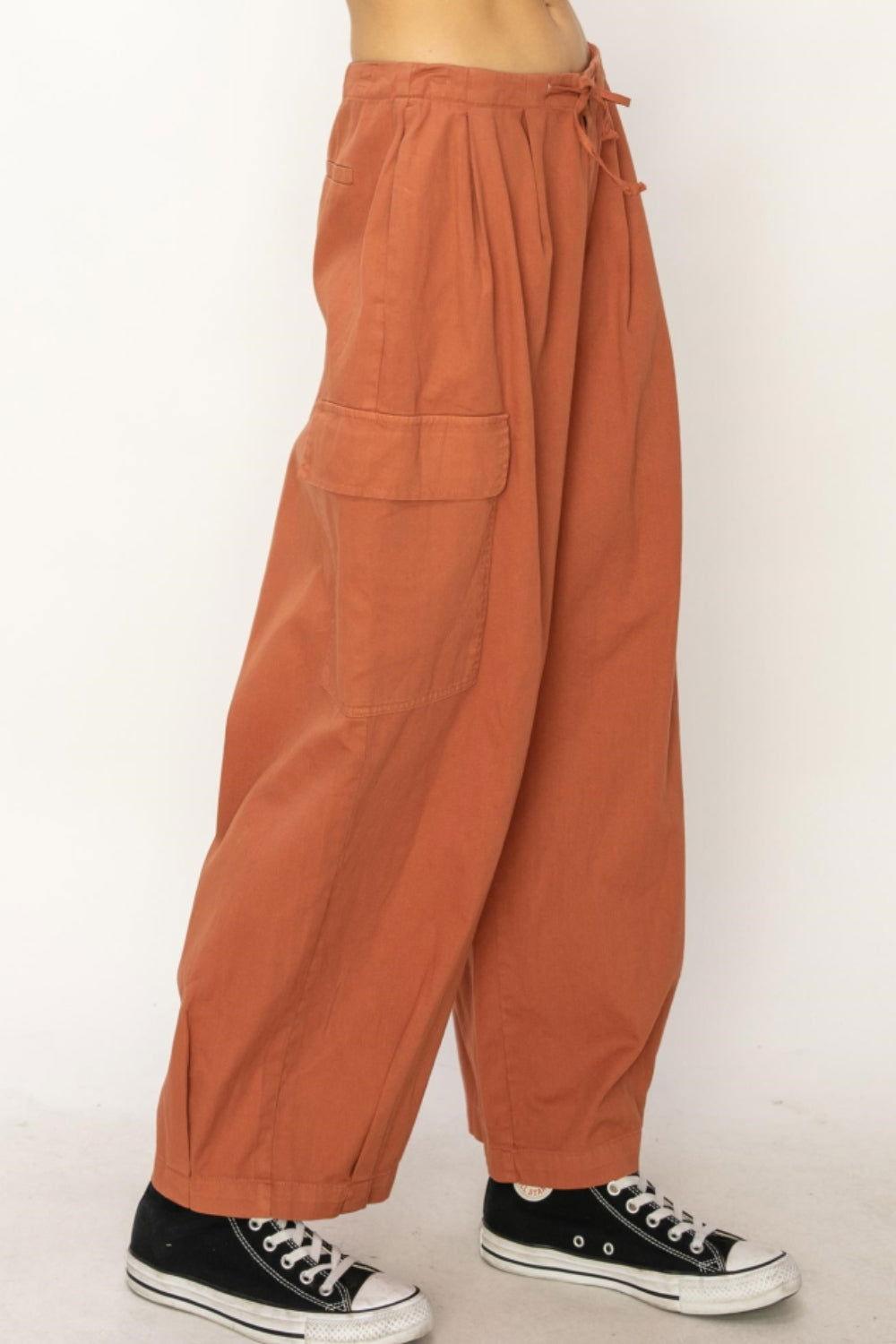 HYFVE Drawstring Cargo Wide Leg Pants - Clothes For Her Online Store