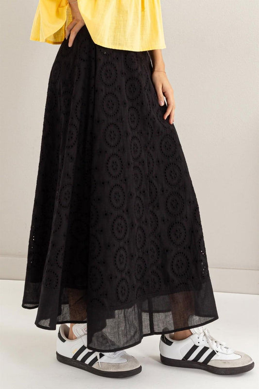 HYFVE Eyelet High-Waist Midi Skirt - Clothes For Her Online Store