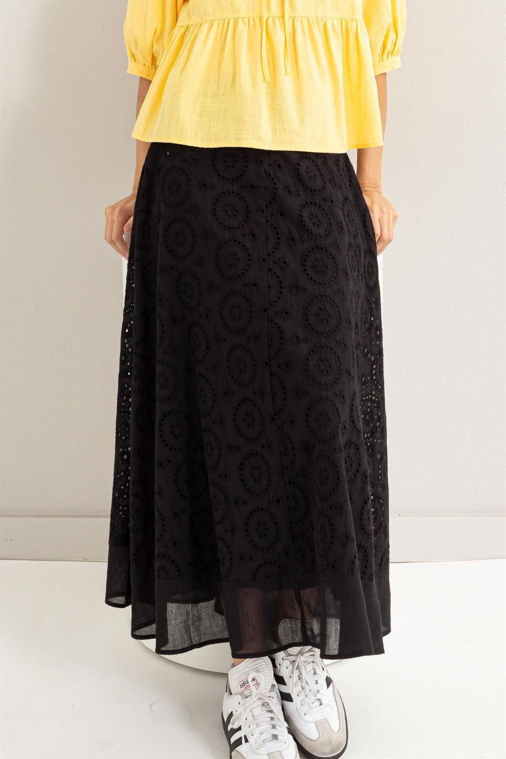 HYFVE Eyelet High-Waist Midi Skirt - Clothes For Her Online Store