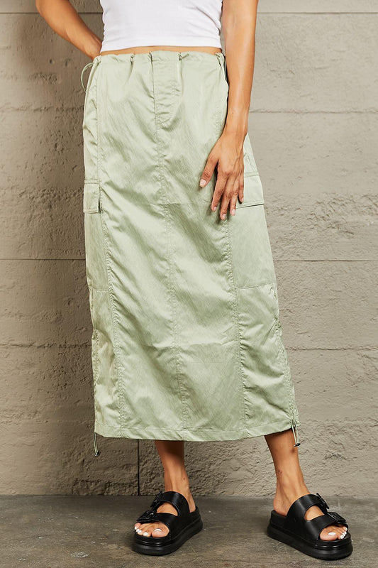 HYFVE Just In Time High Waisted Cargo Midi Skirt - Clothes For Her Online Store