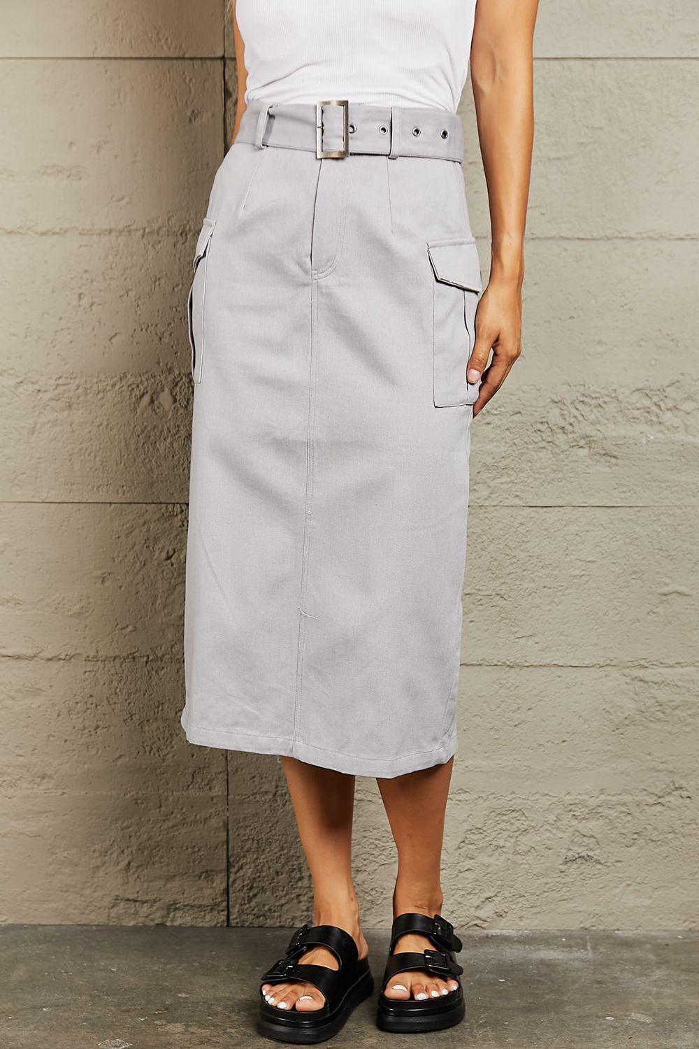 HYFVE Professional Poise Buckled Midi Skirt - Clothes For Her Online Store