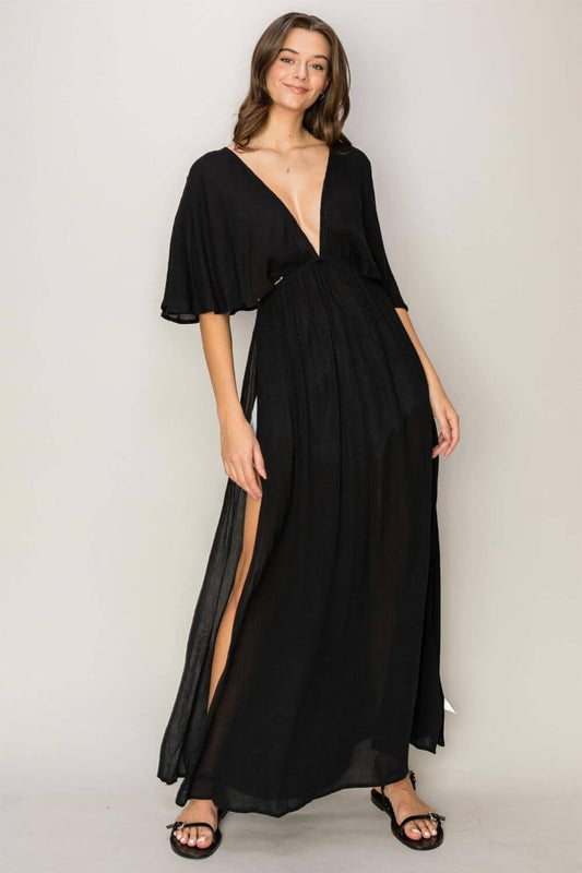 HYFVE Tie Back Maxi Split Cover Up Dress - Clothes For Her Online Store