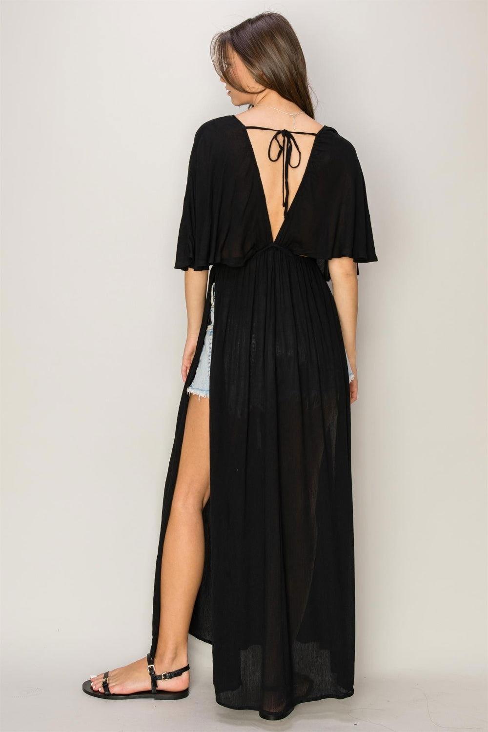 HYFVE Tie Back Maxi Split Cover Up Dress - Clothes For Her Online Store