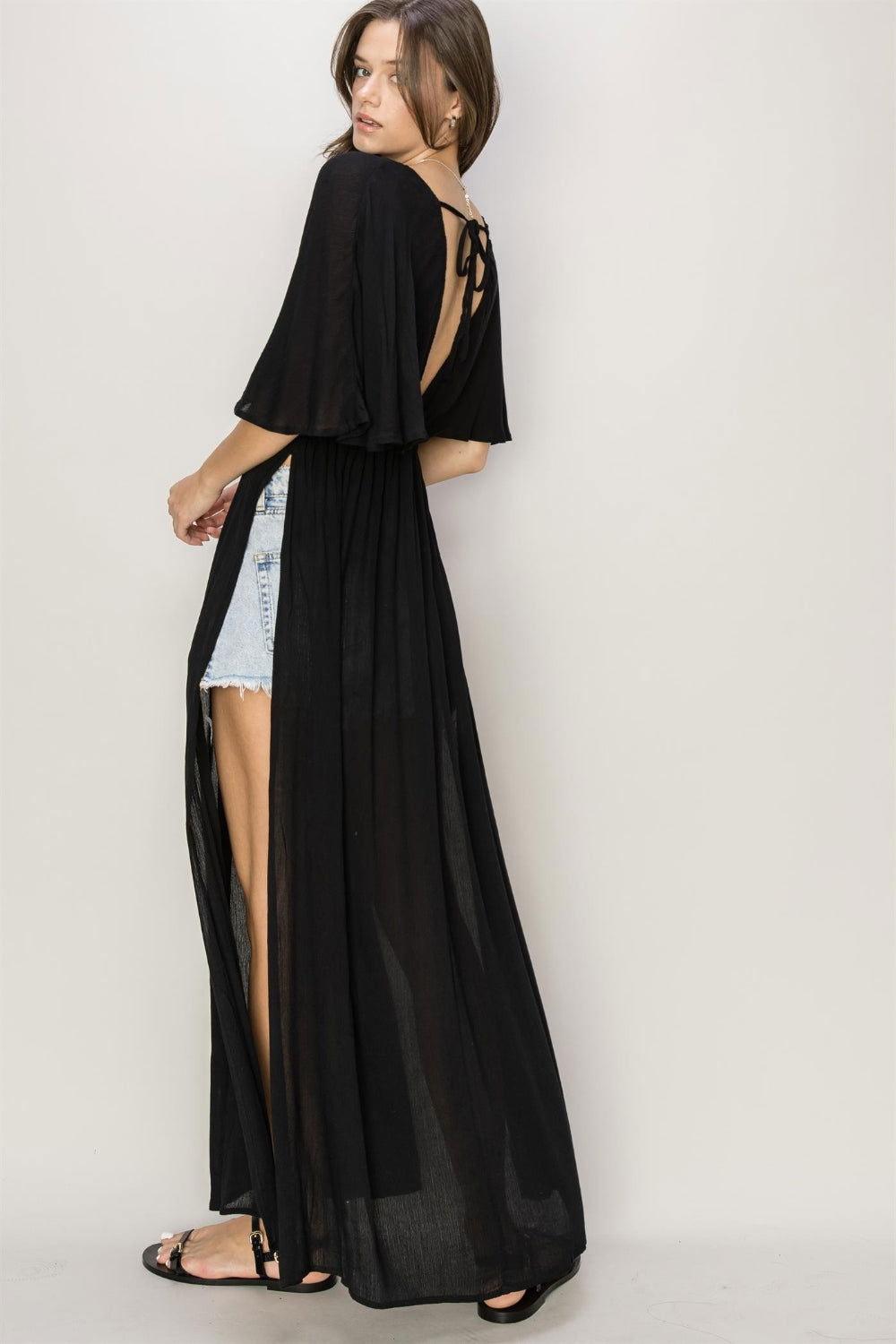 HYFVE Tie Back Maxi Split Cover Up Dress - Clothes For Her Online Store