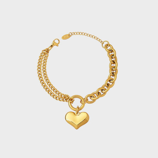 Half Chunky Chain Titanium Steel Bracelet - Clothes For Her Online Store