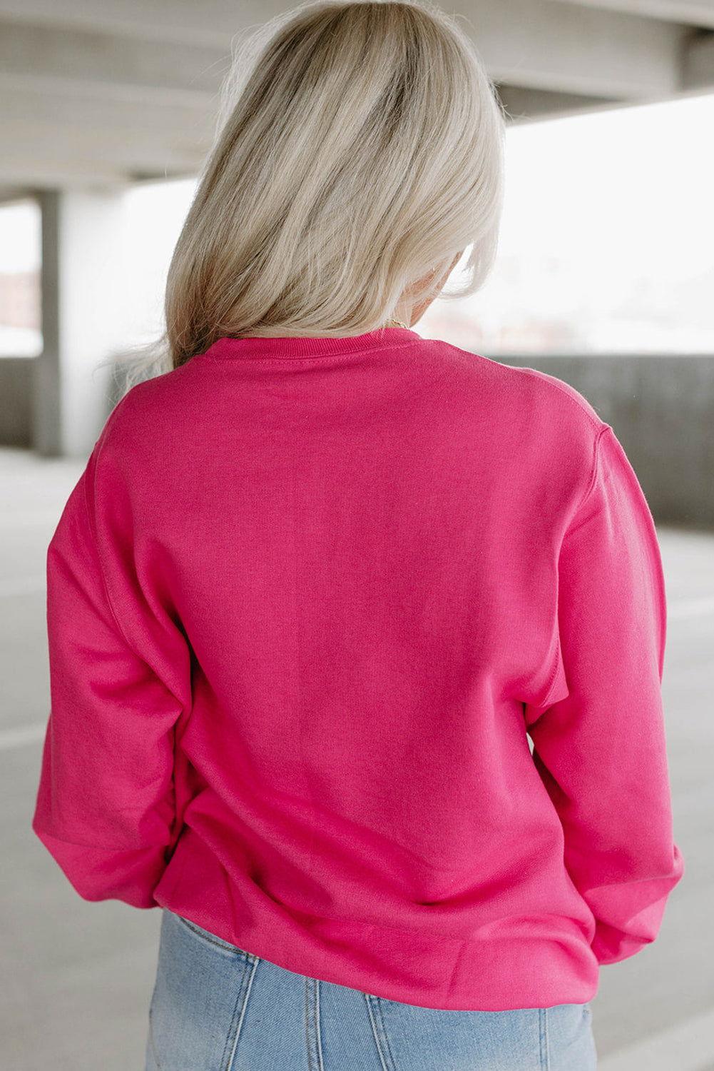 Heart Patch Long Sleeve Sweatshirt - Clothes For Her Online Store